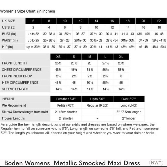 NWT Boden Tiered Smocked Dress with A Touch of gold sparkle - Picture 5 of 5